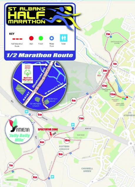 St Albans Half Marathon Route Map 